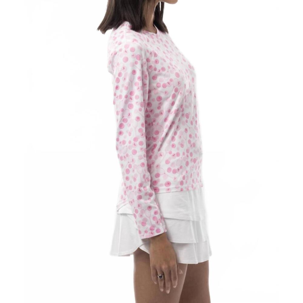 NEW SANSOLEIL long sleeve crew top in pink - Picture 2 of 3